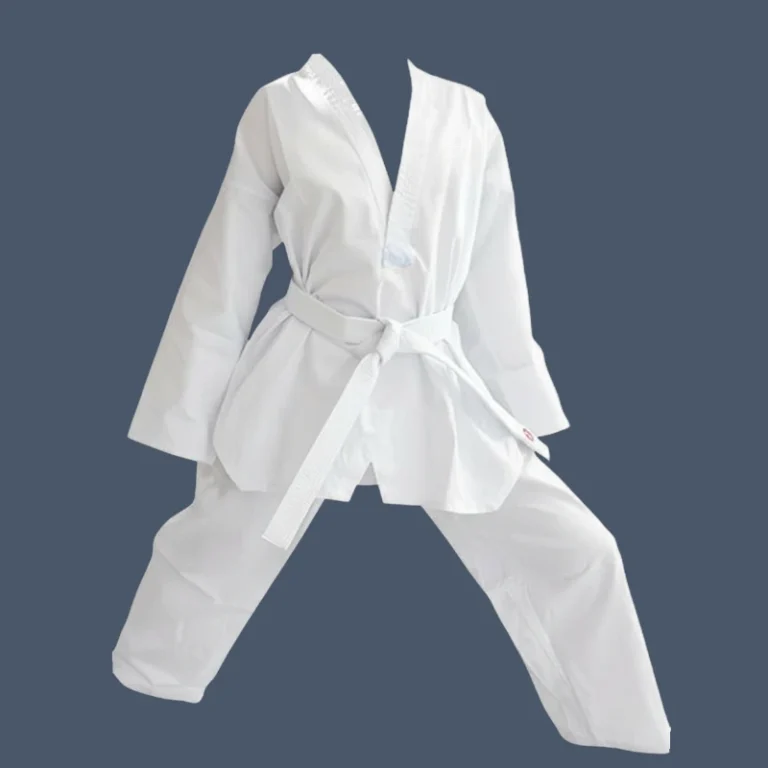 Front view of 8oz all cotton Taekwondo uniform.
