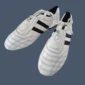 Side front view of leather Taekwondo shoes.