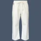 Image shows front view of 16oz canvas karate pants from front.