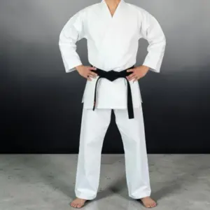Front view of man wearing 10oz karate gi