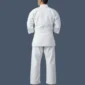 Back view of canvas karate uniform.