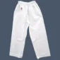 Front view of white karate pants.