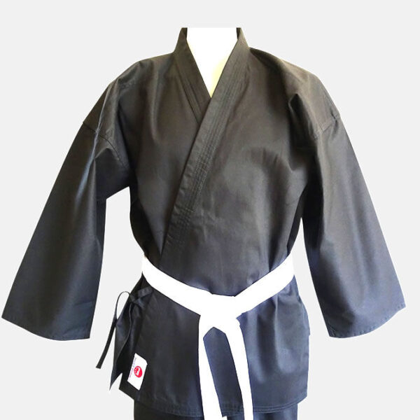 8ozPolyCottonBlackKarateGi2 8ozPolyCottonBlackKarateGi2