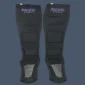 Back view of heavy duty shin and instep protectors for martial arts training.