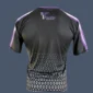 Women's compression top back view — black sublimated design, Pacific Sports
