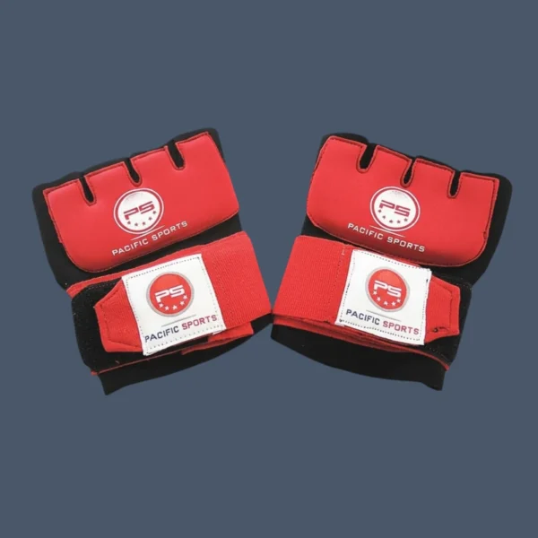 View of gel hand wraps with strapping wrapped.