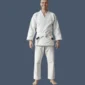 Image shows lightweight 250gsm BJJ gi worn by a male practitioner.