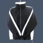 Image shows zip front jacket, part of a unisex tracksuit.