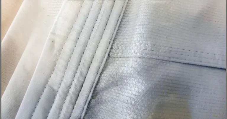 Image shows closeup of weave coomonly used in making BJJ gi's