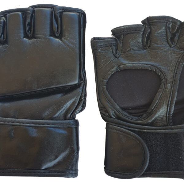 black leather gloves