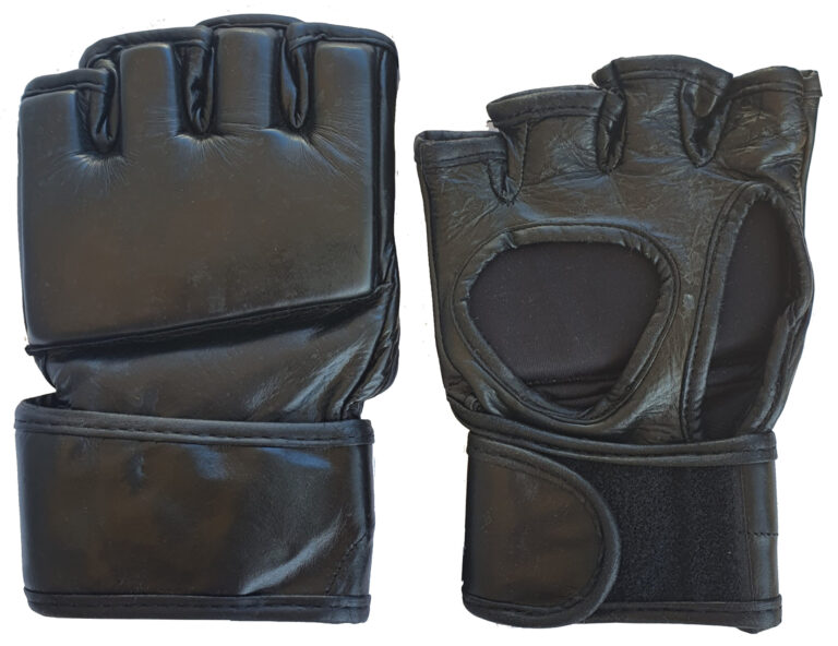black leather gloves
