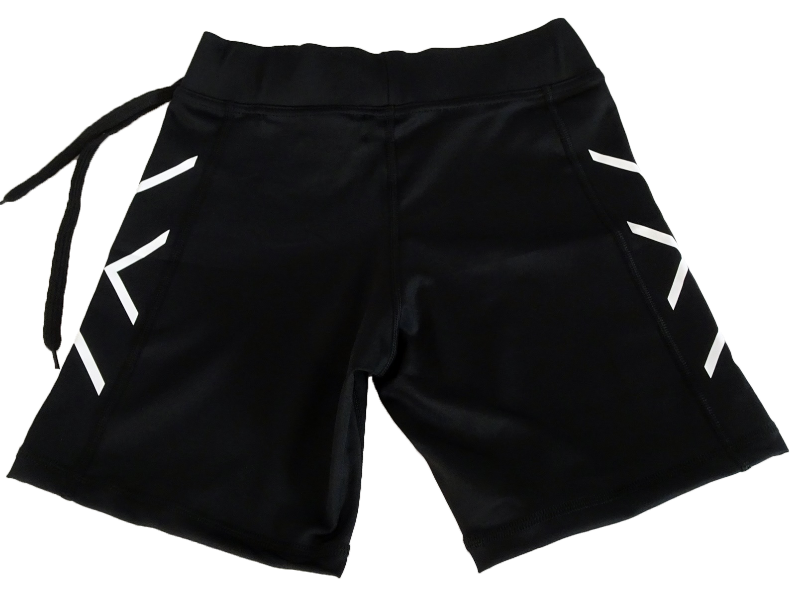 Womens black compression shorts, back view