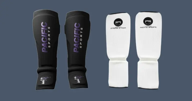 image shows 2 sets of shin guards for martial arts