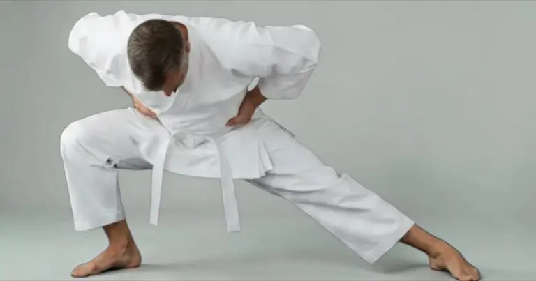 Image of karate student wearing a cotton canvas karate uniform