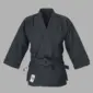 Black canvas karate jacket from front